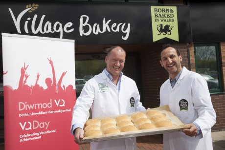Rupert Moon with The Village Bakery’s managing director Robin Jones during his visit to the company’s Minera bakery.