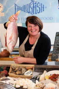 Sarah O’Connor with her fish display at The Fabulous Fish Company.