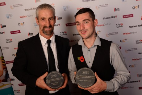 Thorncliffe Abergele site manager Steve Harper (left) and Sean Williams celebrate with their awards.