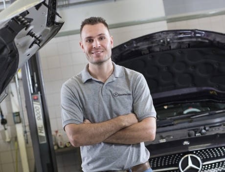 04/03/2016 Pics (C) Huw John, Cardiff. MANDATORY BYLINE -  Huw John, Cardiff Dean Jones, currently works as a workshop manager for Mercedes-Benz in the Cayman Islands, Caribbean, is encouraging apprentices, learners and employees to compete in the UK’s largest national vocational skills competition, WorldSkills UK e-mail: mail@huwjohn.com Web: www.huwjohn.com