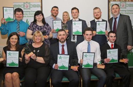 Award winners pictured with Cambrian Training Company’s managing director (standing far right).