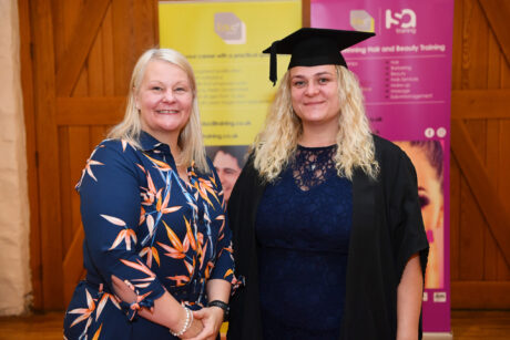 Jude Holloway, manager at Educ8 with apprentice Zenzy at her graduation