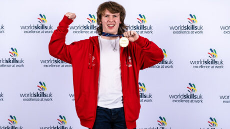 Tarran Spooner with his gold medal.