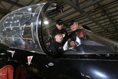 Babcock Aviation apprentices and officials at RAF Valley.