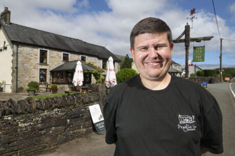 Aaron Jones standing outside the Penycae Inn.